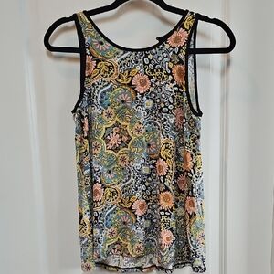 LOFT Blue and Orange Sleeveless Tank Top